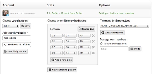 setting your bufferapp twitter account