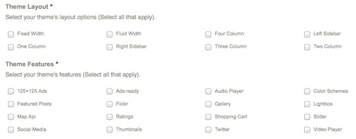 categories selection